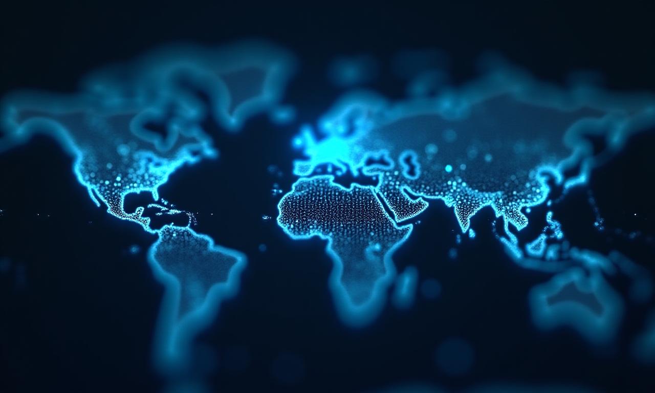 Global logistics network visualization with soft cinematic lighting