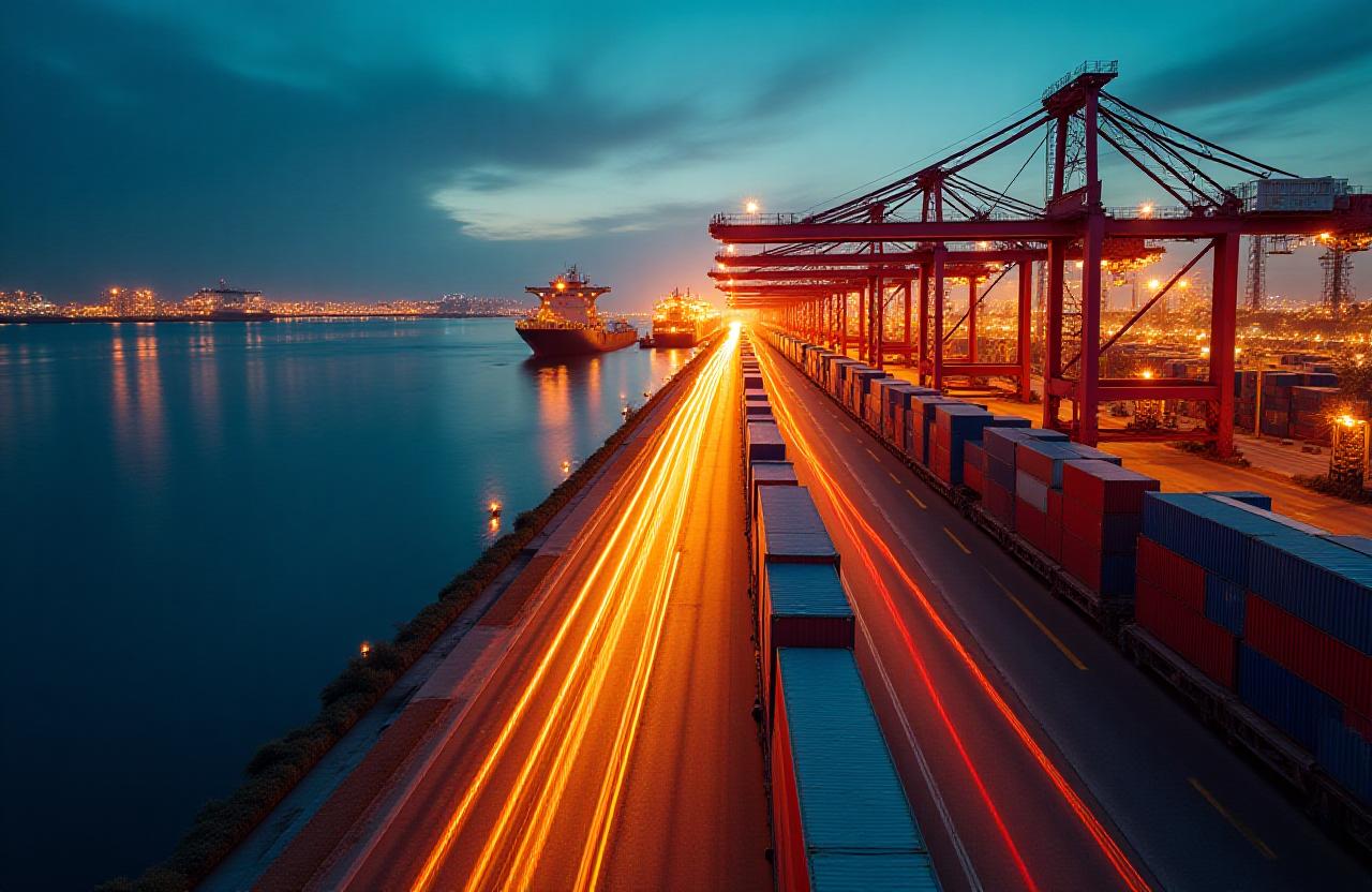 Global logistics and freight movement background